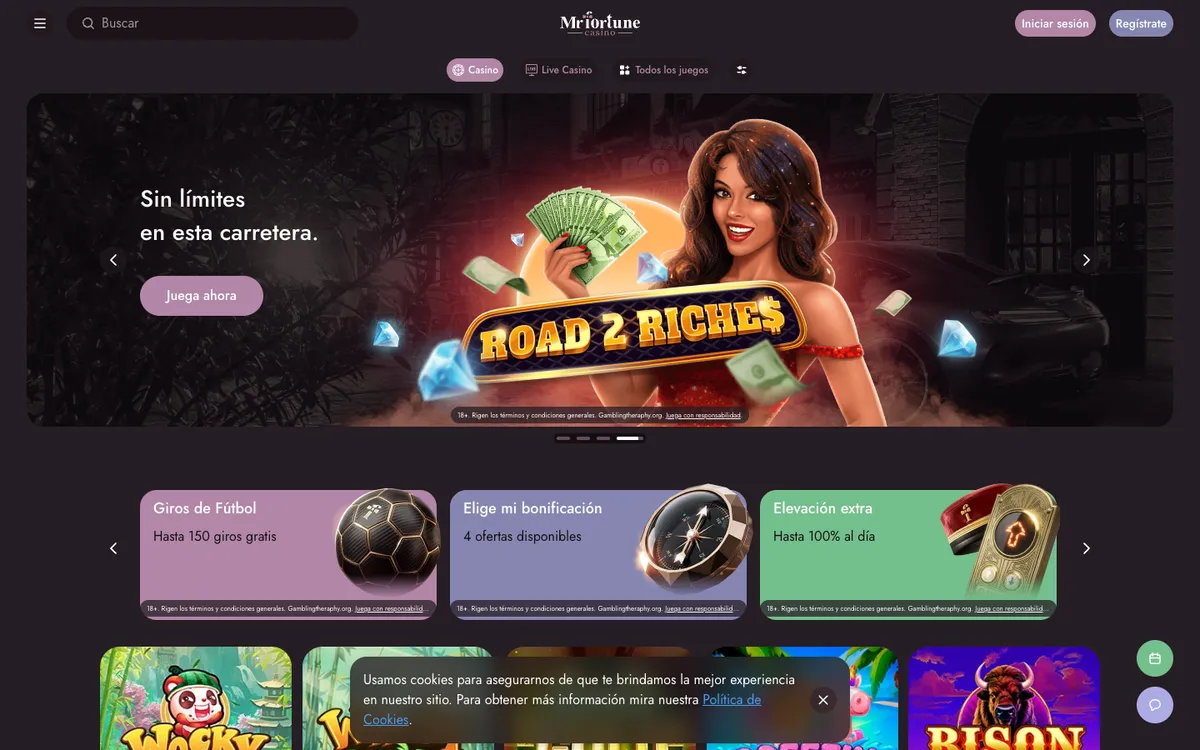 Mr Fortune Casino — Home page, captured from Chile