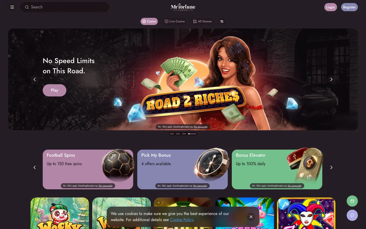 Mr Fortune Casino — Home page, captured from Canada
