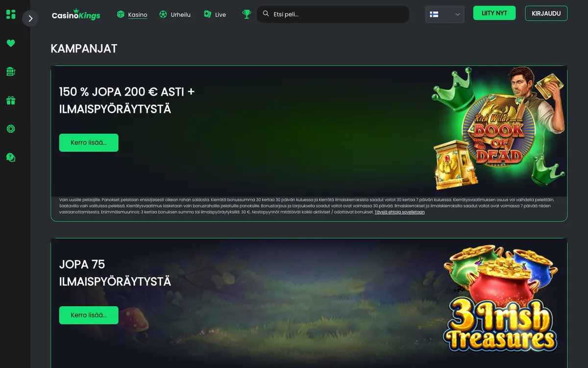 CasinoKings — «Акции», снято из страны Финляндия