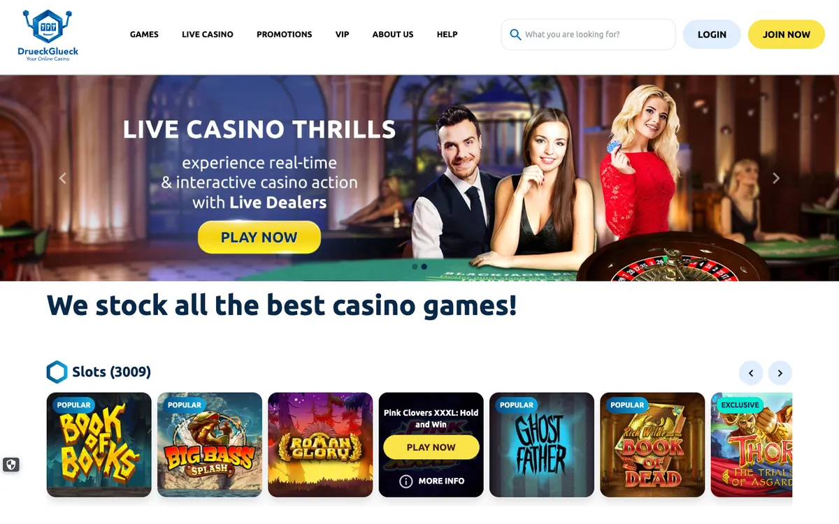 DrueckGlueck Casino — Home page, captured from South Africa