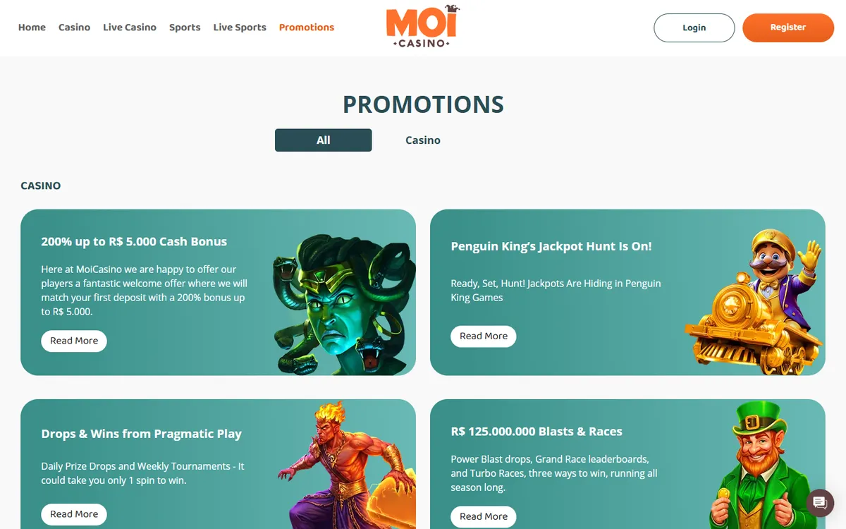 MoiCasino — Promotions, captured from Canada