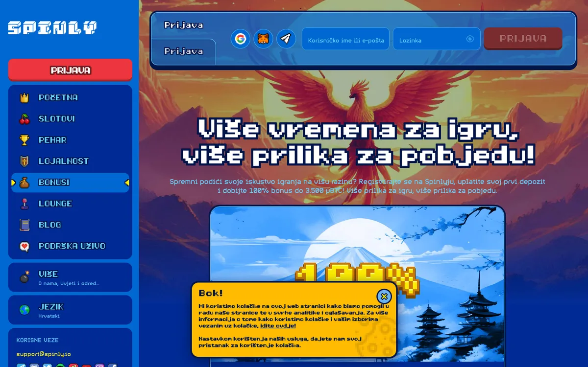 Spinly Casino — Promotions, captured from Croatia