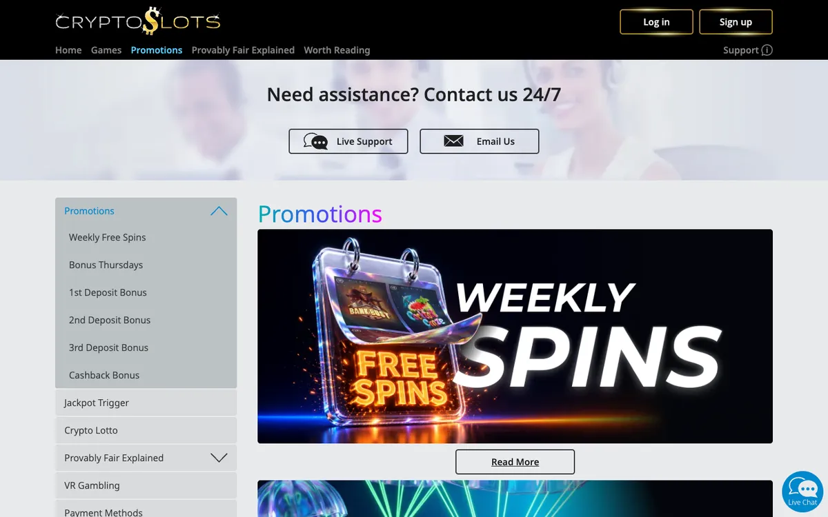 Crypto Slots Casino — «Акции», снято из страны Австрия