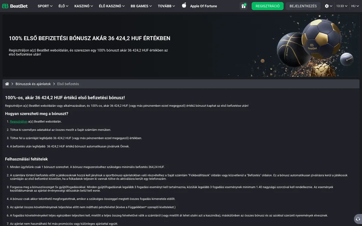 BeatBet Casino — «Регистрация», снято из страны Венгрия
