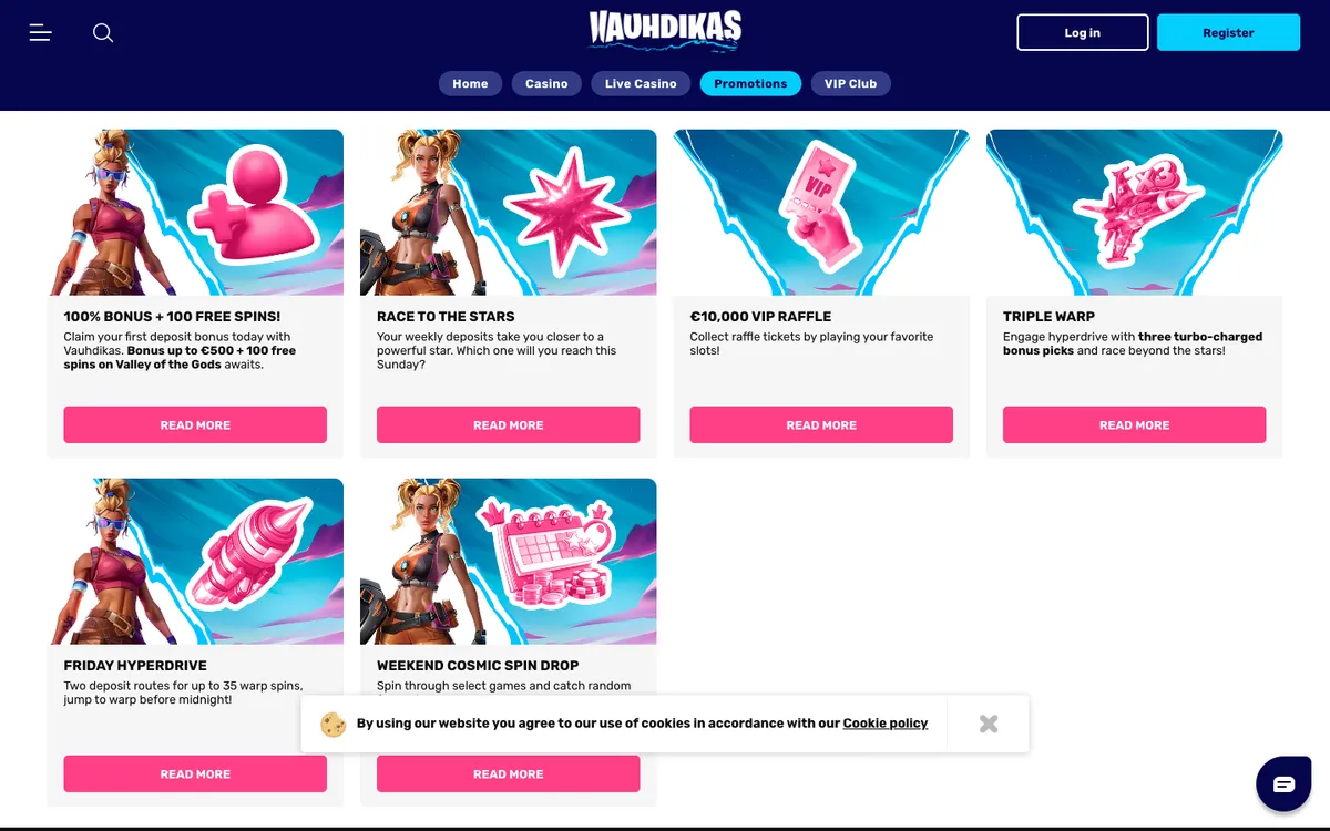 Vauhdikas Casino — «Акции», снято из страны Канада