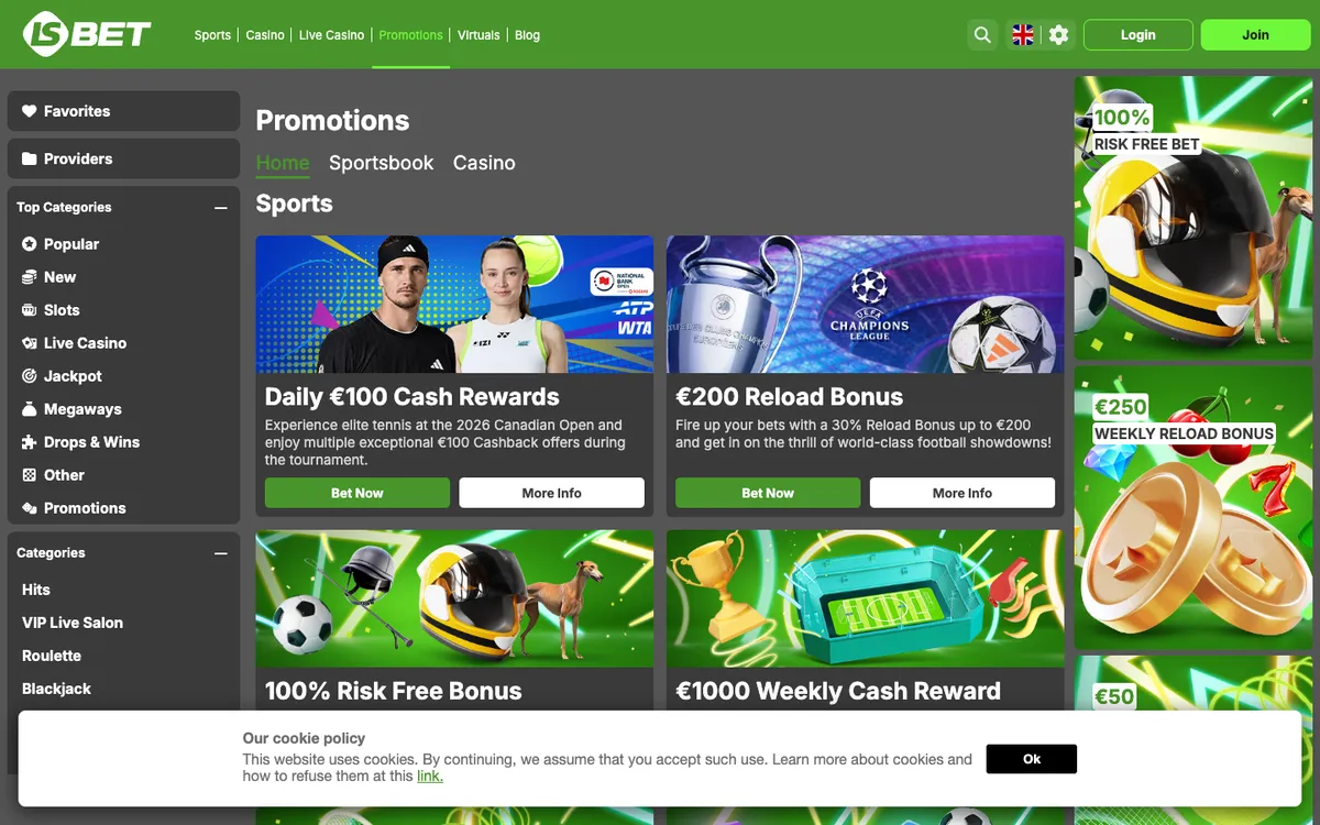 LSbet Casino — Promotions, captured from Poland