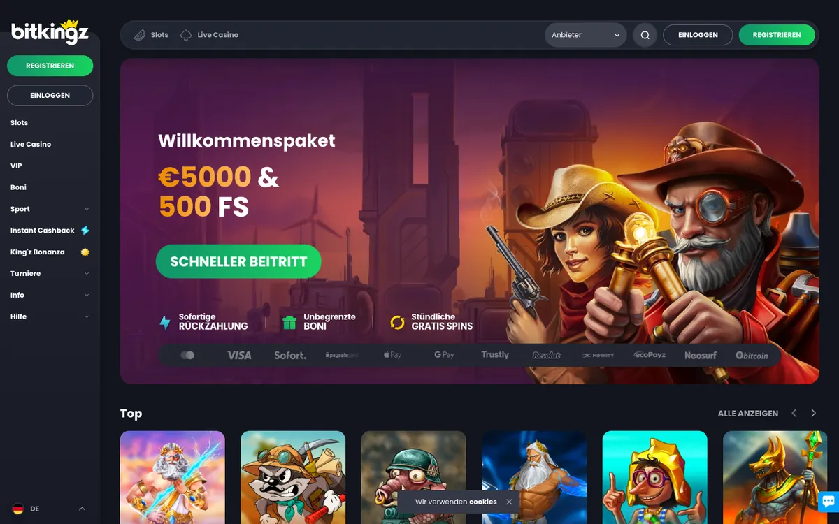 Bitkingz Casino — «Главная», снято из страны Австрия