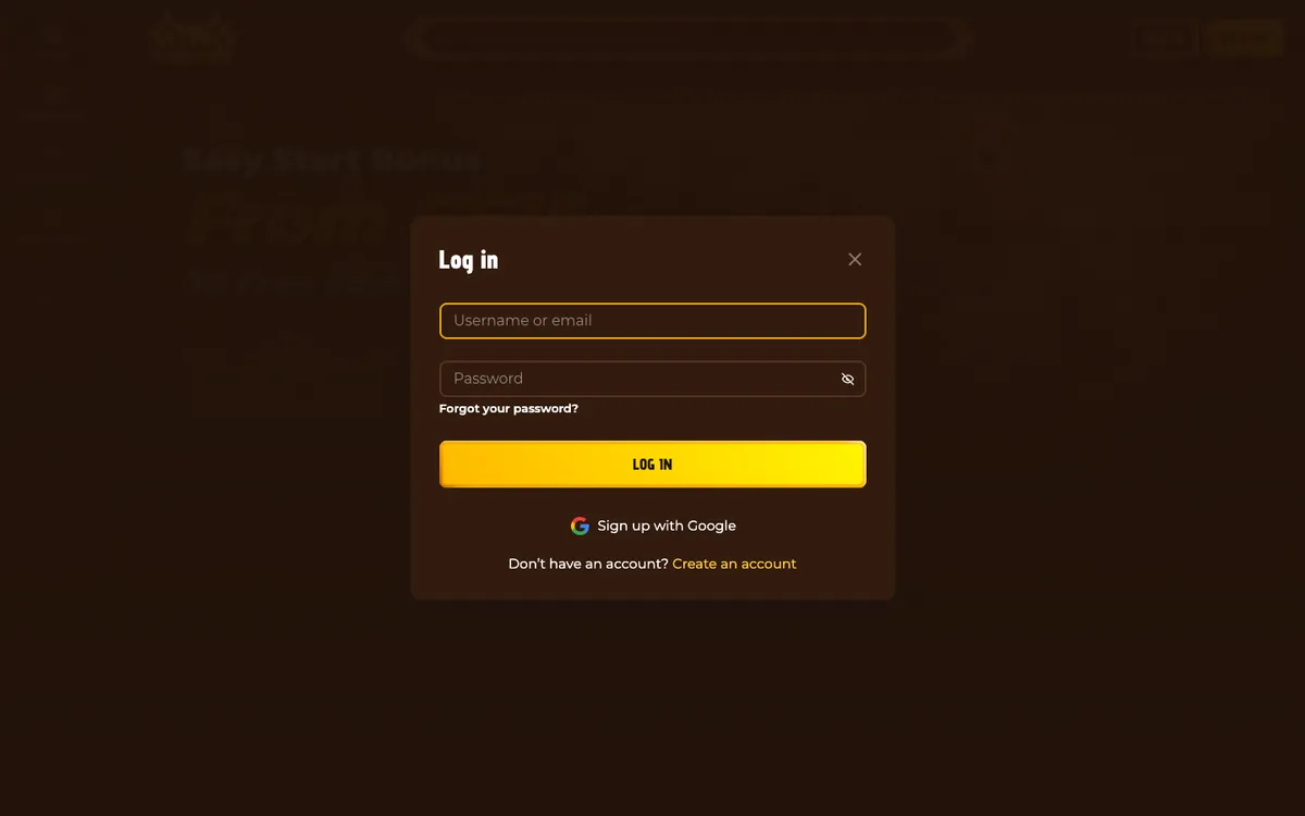 Mino Casino — Sign-up, captured from Canada