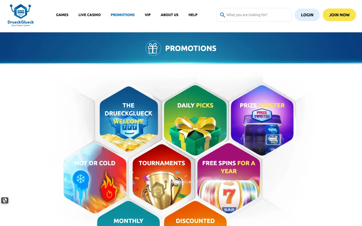 DrueckGlueck Casino — Promotions, captured from Finland
