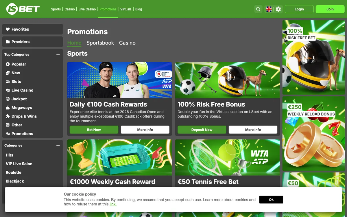 LSbet Casino — Promotions, captured from Austria
