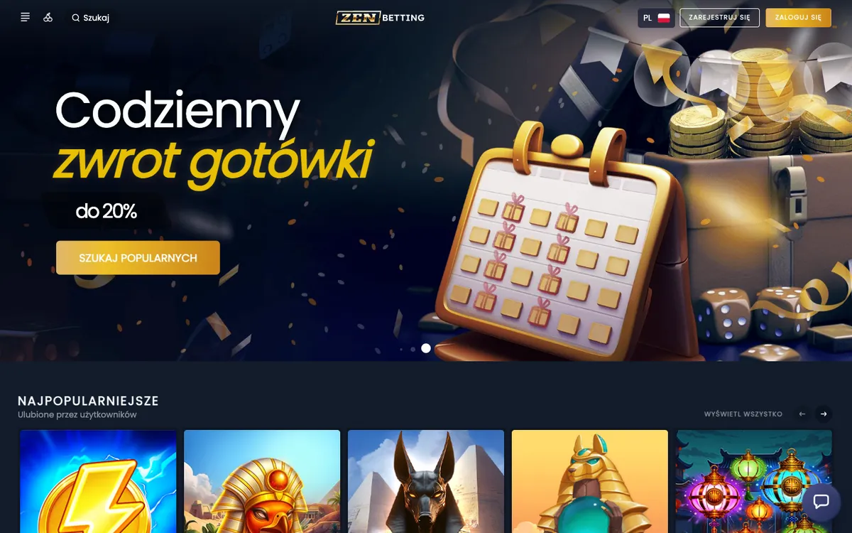 ZenBetting Casino — «Главная», снято из страны Польша