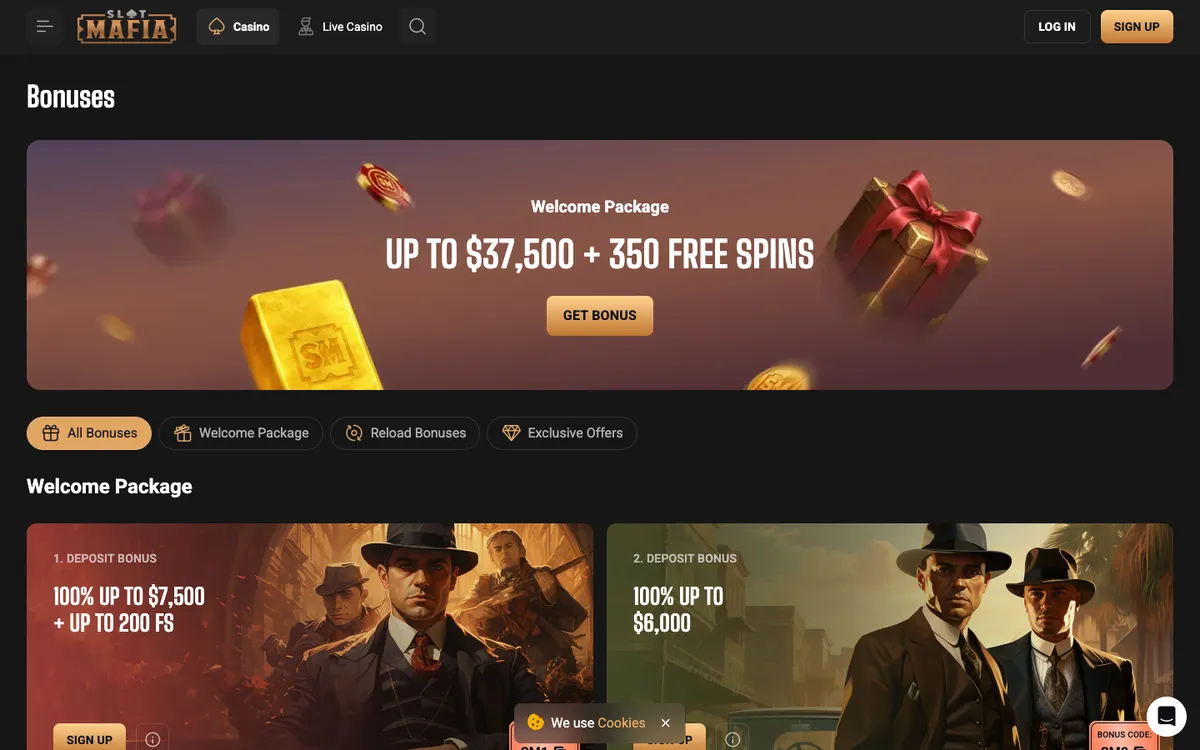 Slot Mafia Casino — Promotions, captured from Australia