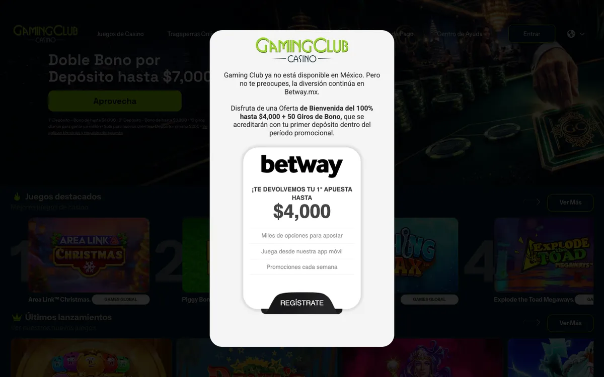 Gaming Club Casino — «Главная», снято из страны Мексика