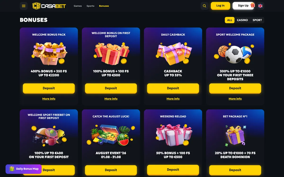 CasaBet Casino — Promotions, captured from Finland