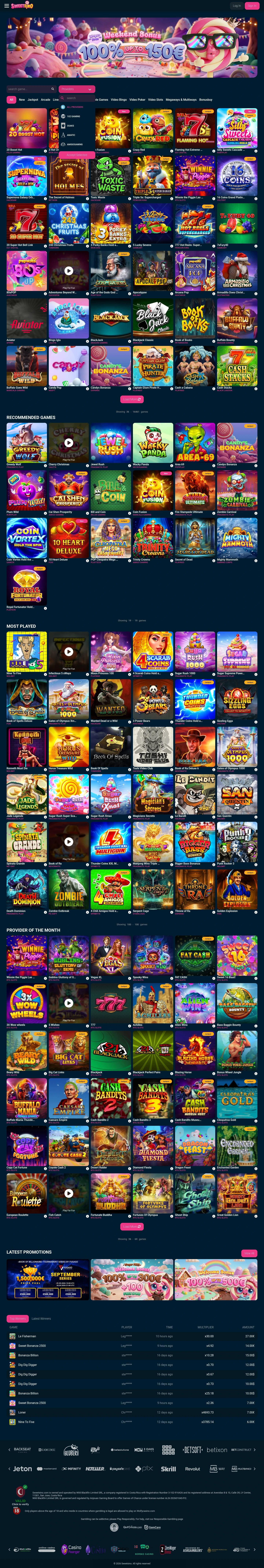 Sweetsino Casino — «Главная», снято из страны Норвегия