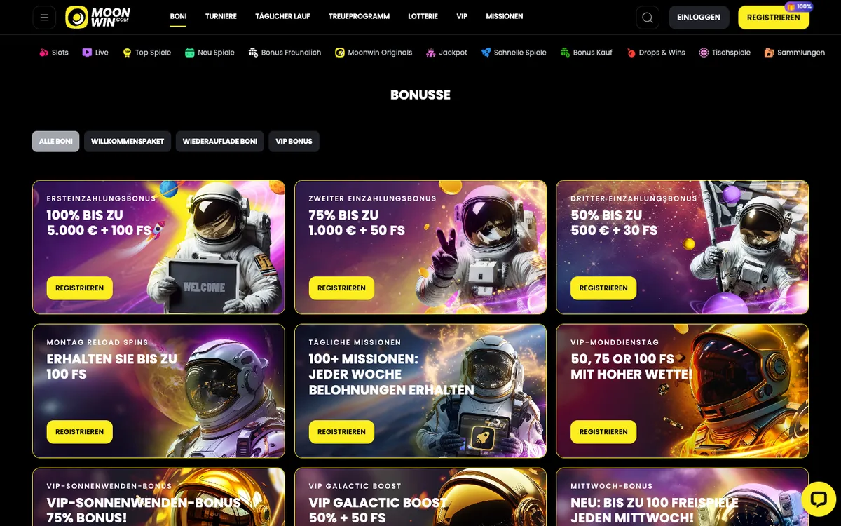 Moonwin Casino — «Акции», снято из страны Германия