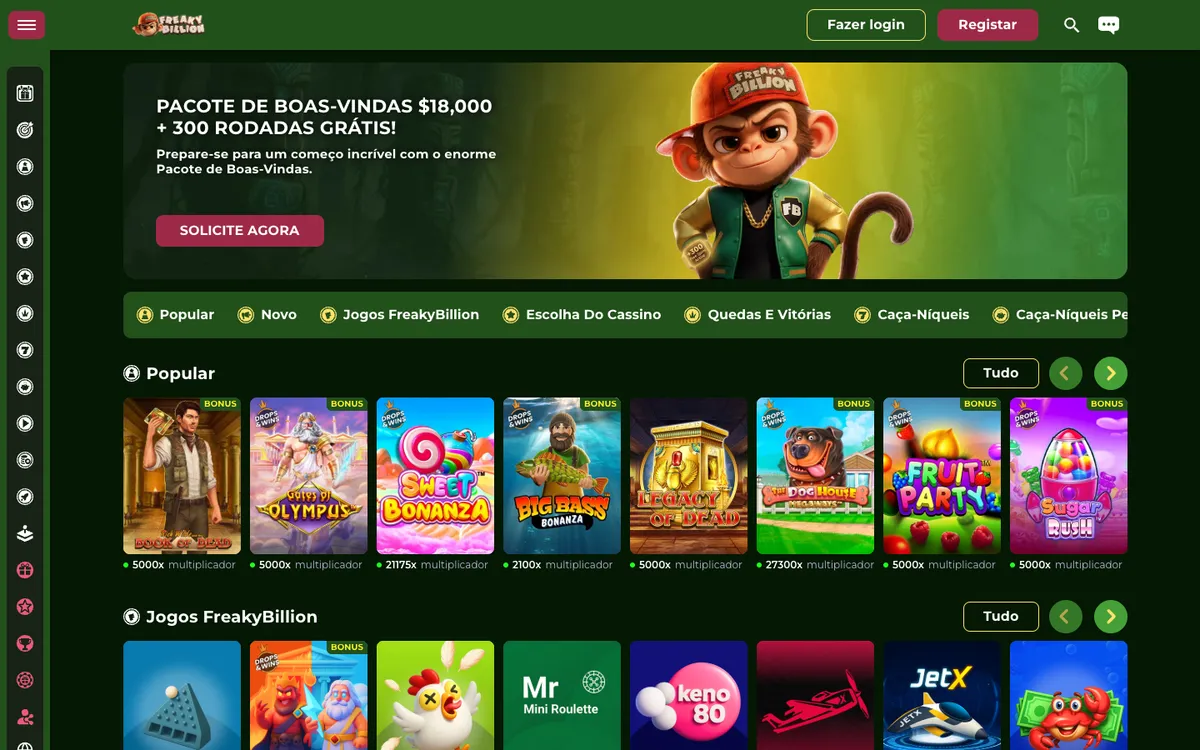 FreakyBillion Casino — Home page, captured from Austria