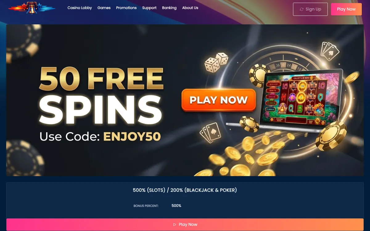 Liberty Bell Casino — Sign-up, captured from Belgium