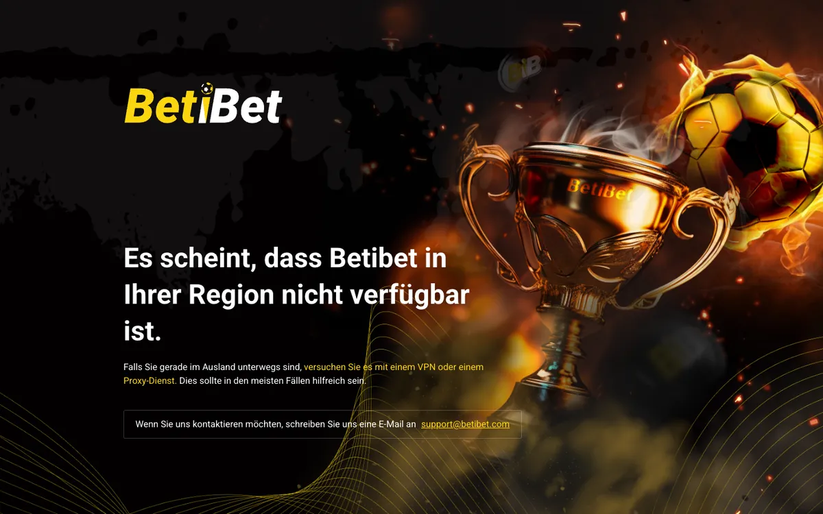 BETiBET Casino — «Главная», снято из страны Германия