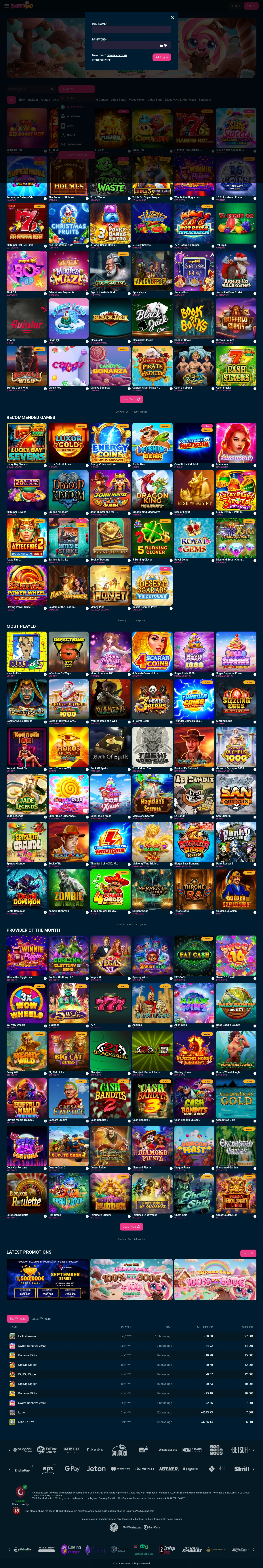 Sweetsino Casino — Sign-up, captured from Brazil