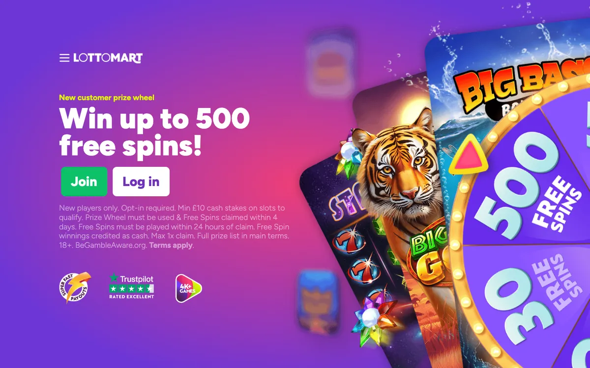 Lottomart Games Casino — Home page, captured from United Kingdom