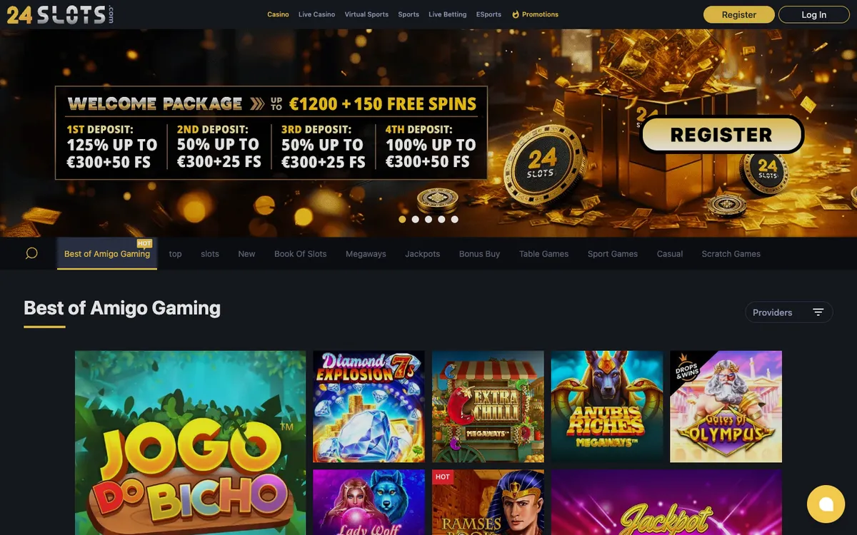 24Slots Casino — Sign-up, captured from Brazil