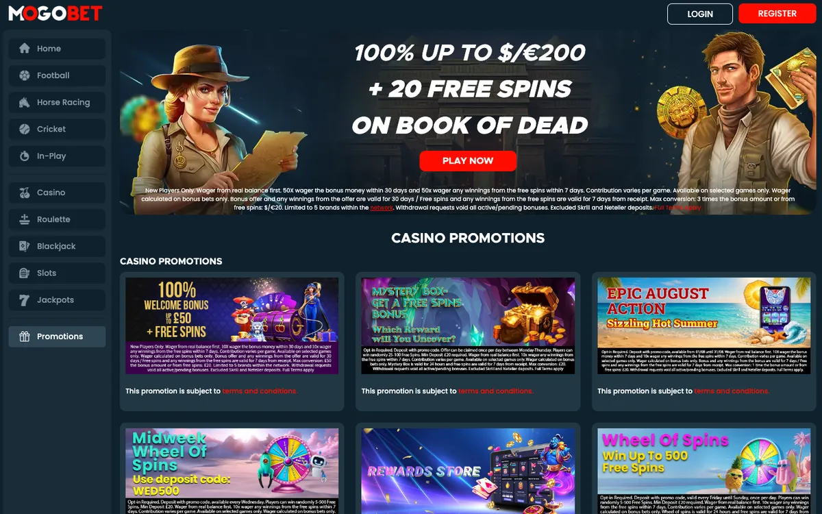 MogoBet Casino — Promotions, captured from Japan