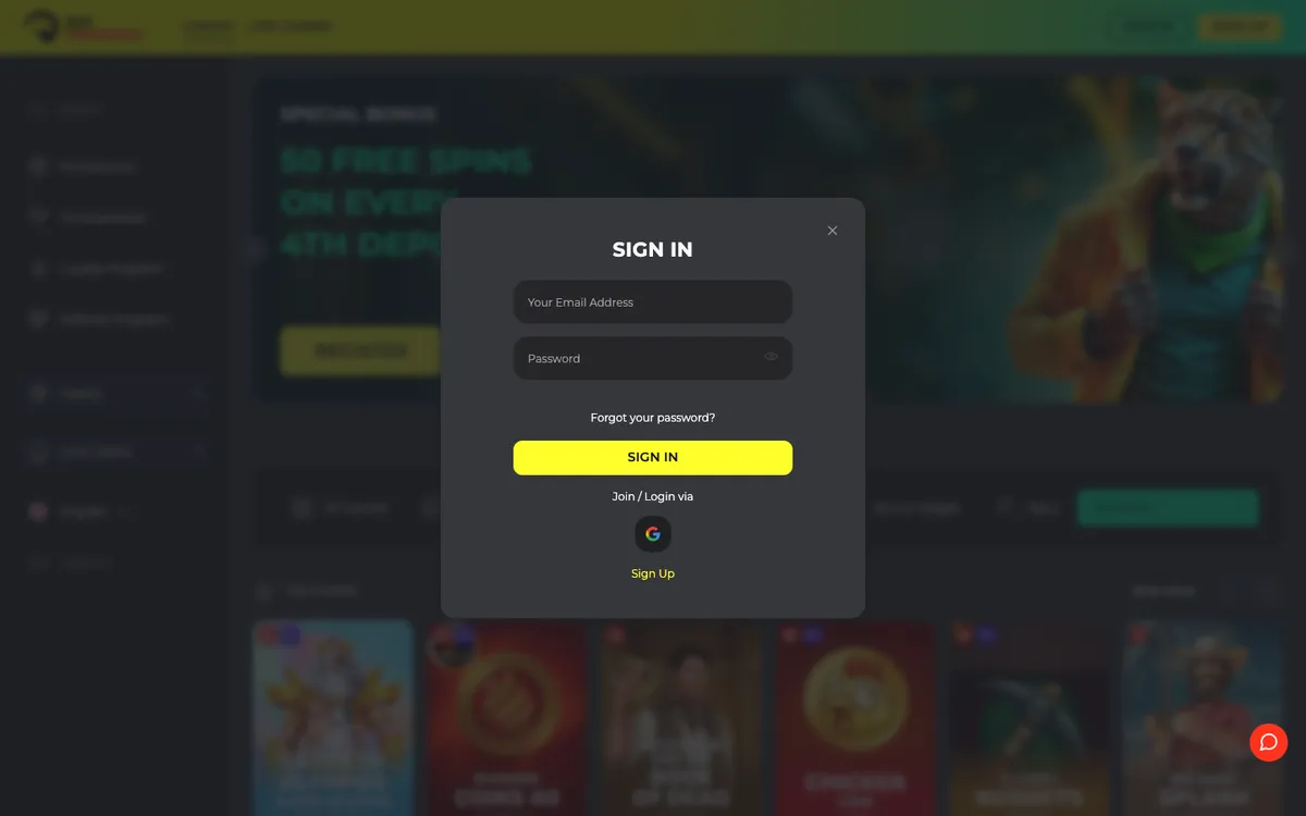 BetPRIMEIRO Casino — Sign-up, captured from New Zealand