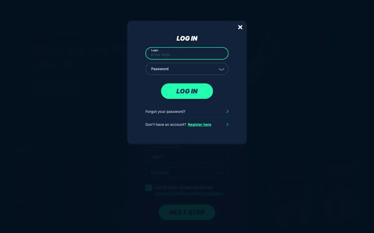 PlayZilla Casino — «Регистрация», снято из страны Финляндия
