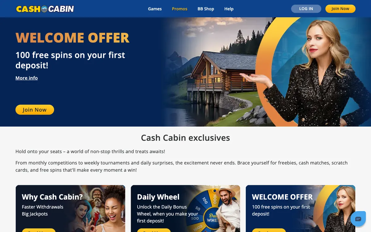 CashCabin Casino — Promotions, captured from Austria