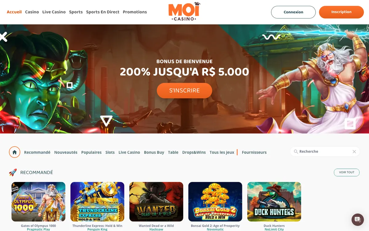 MoiCasino — Home page, captured from France