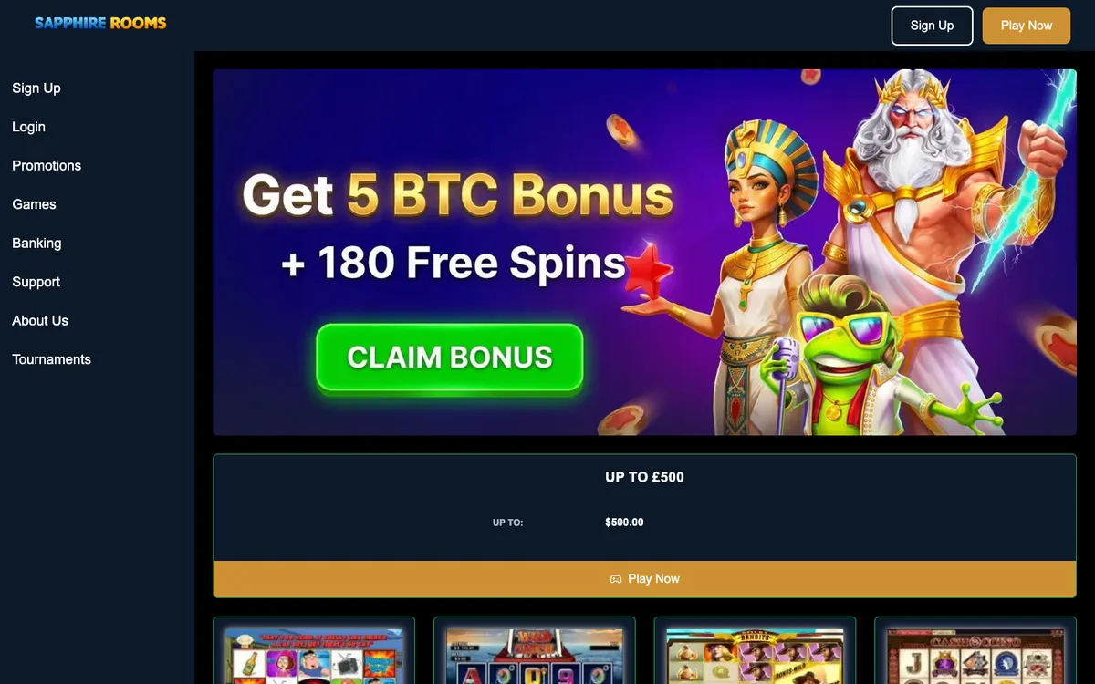 Sapphire Rooms — Home page, captured from United Kingdom