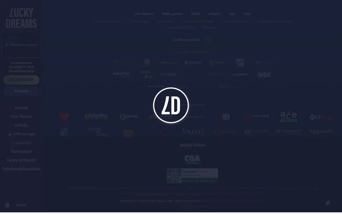 Lucky Dreams Casino — Promotions, captured from Finland