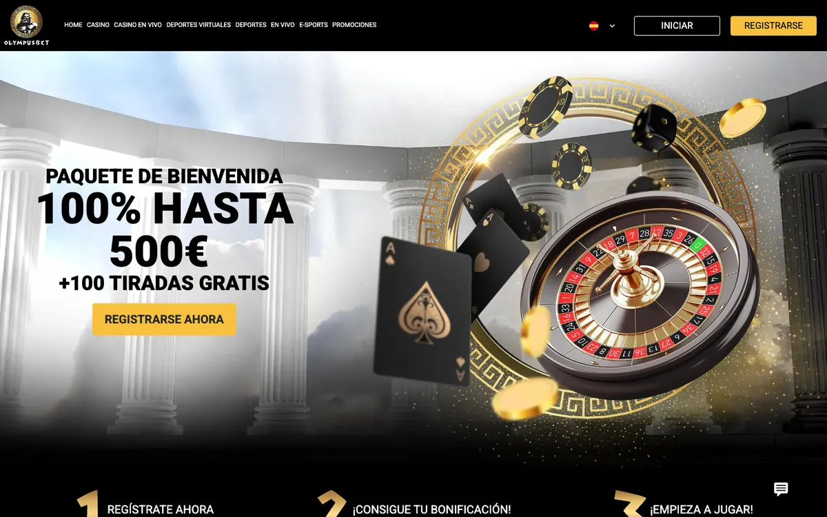 Olympusbet Casino — Home page, captured from Colombia