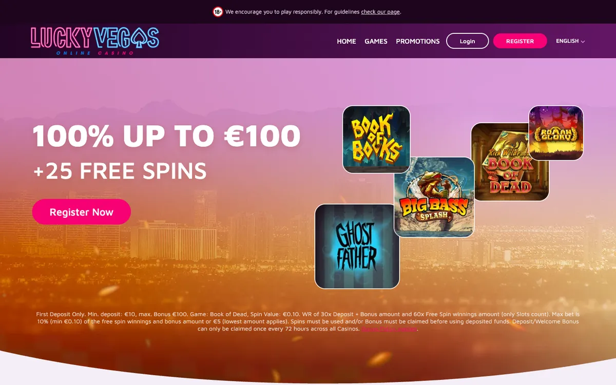 Lucky Vegas Casino — «Главная», снято из страны Новая Зеландия
