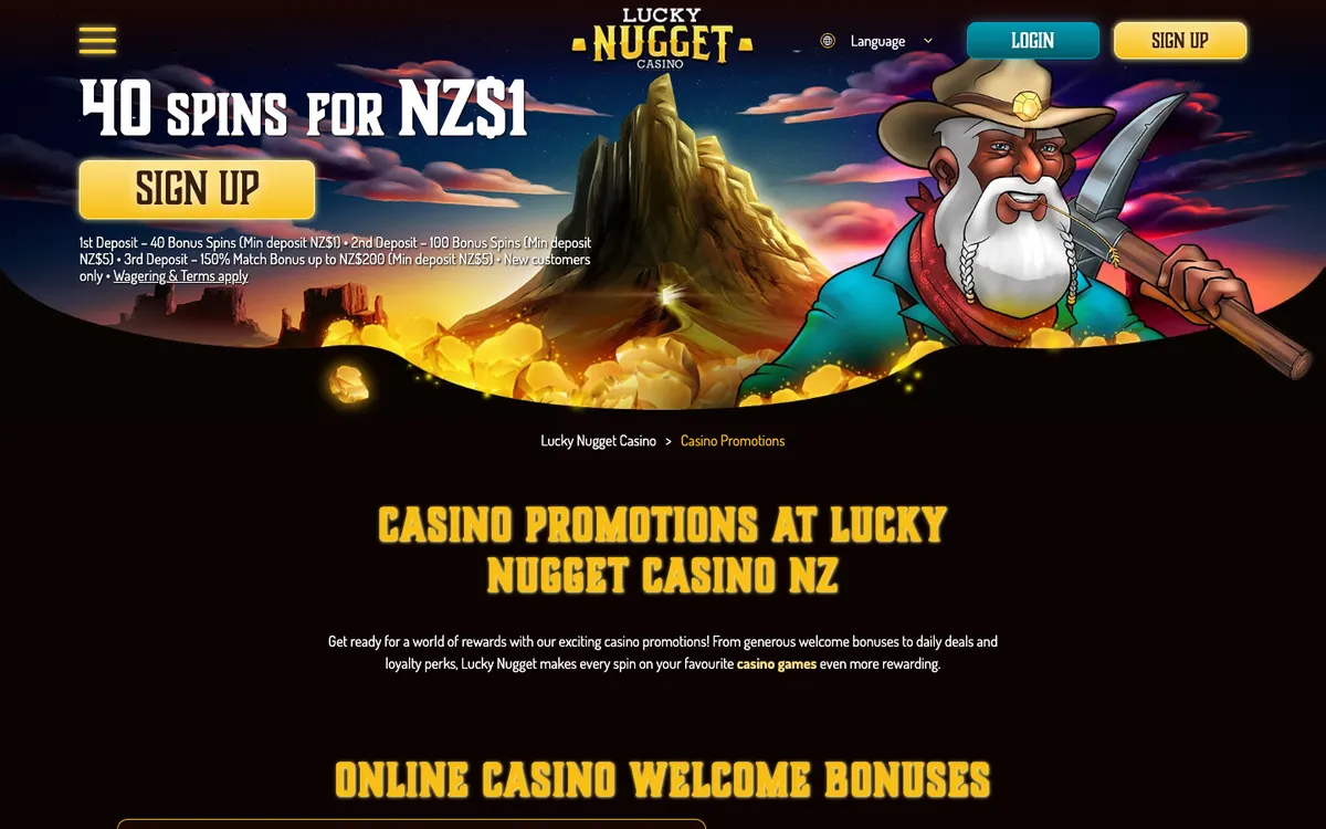Lucky Nugget Casino — «Акции», снято из страны Новая Зеландия
