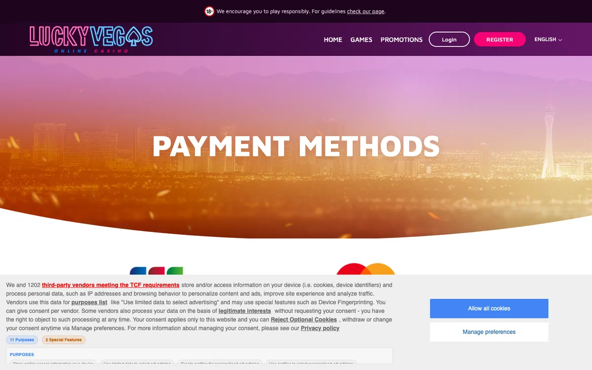 Lucky Vegas Casino — «Платежи», снято из страны Япония