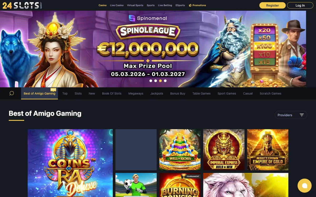 24Slots Casino — Home page, captured from Japan
