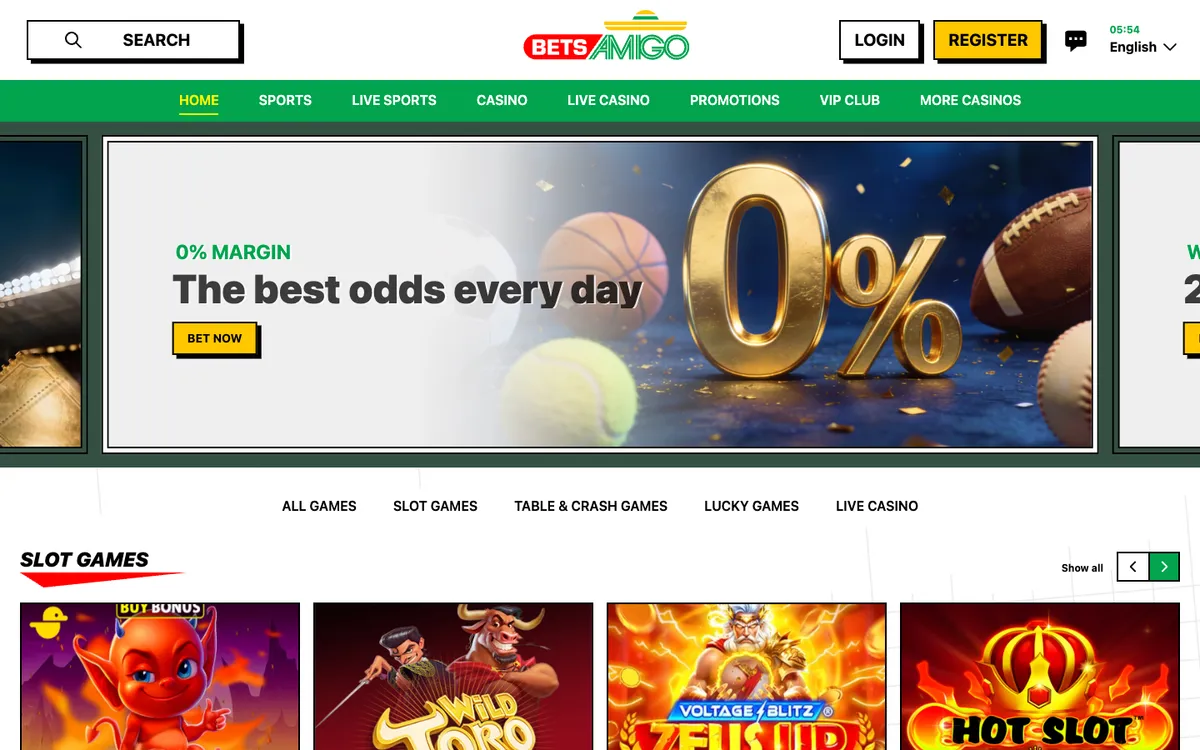Betsamigo Casino — «Главная», снято из страны Австрия