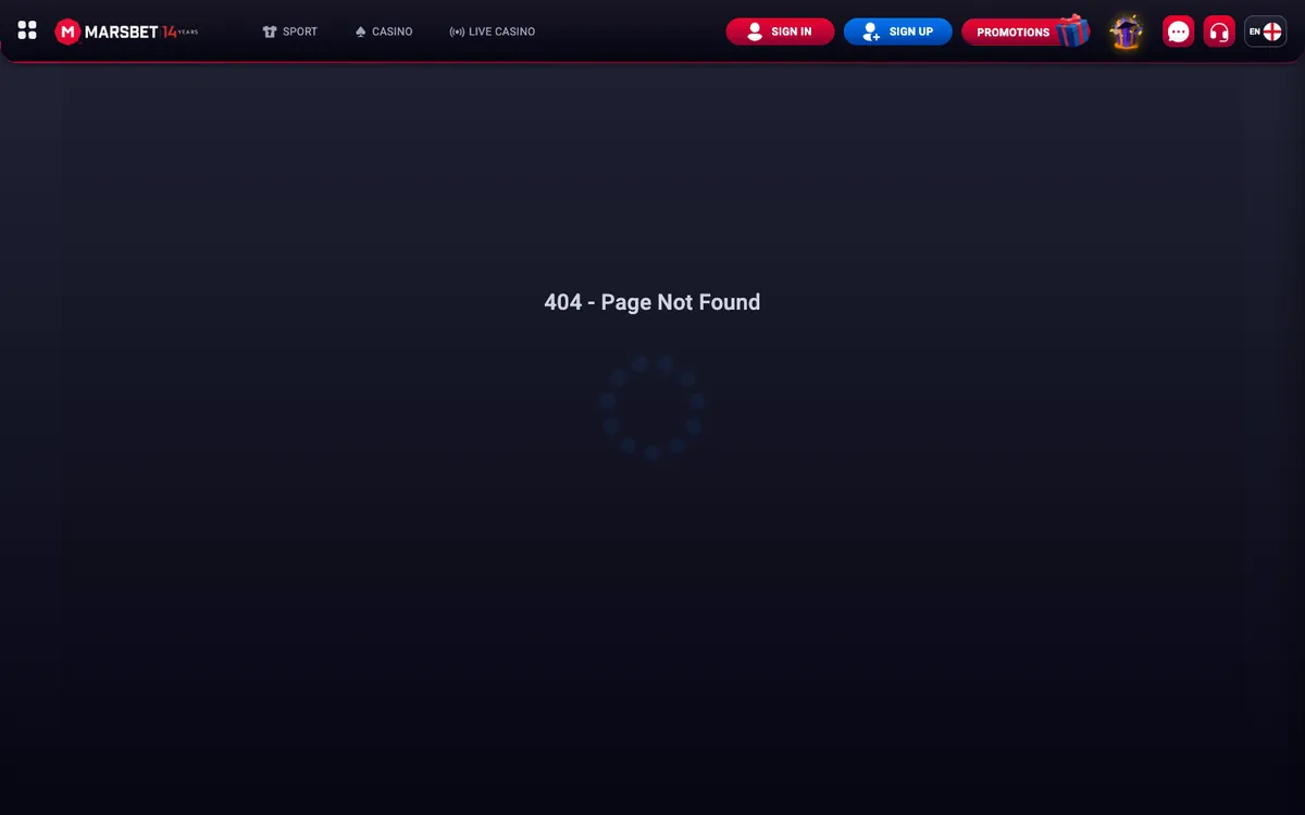Marsbet Casino — «Регистрация», снято из страны Испания