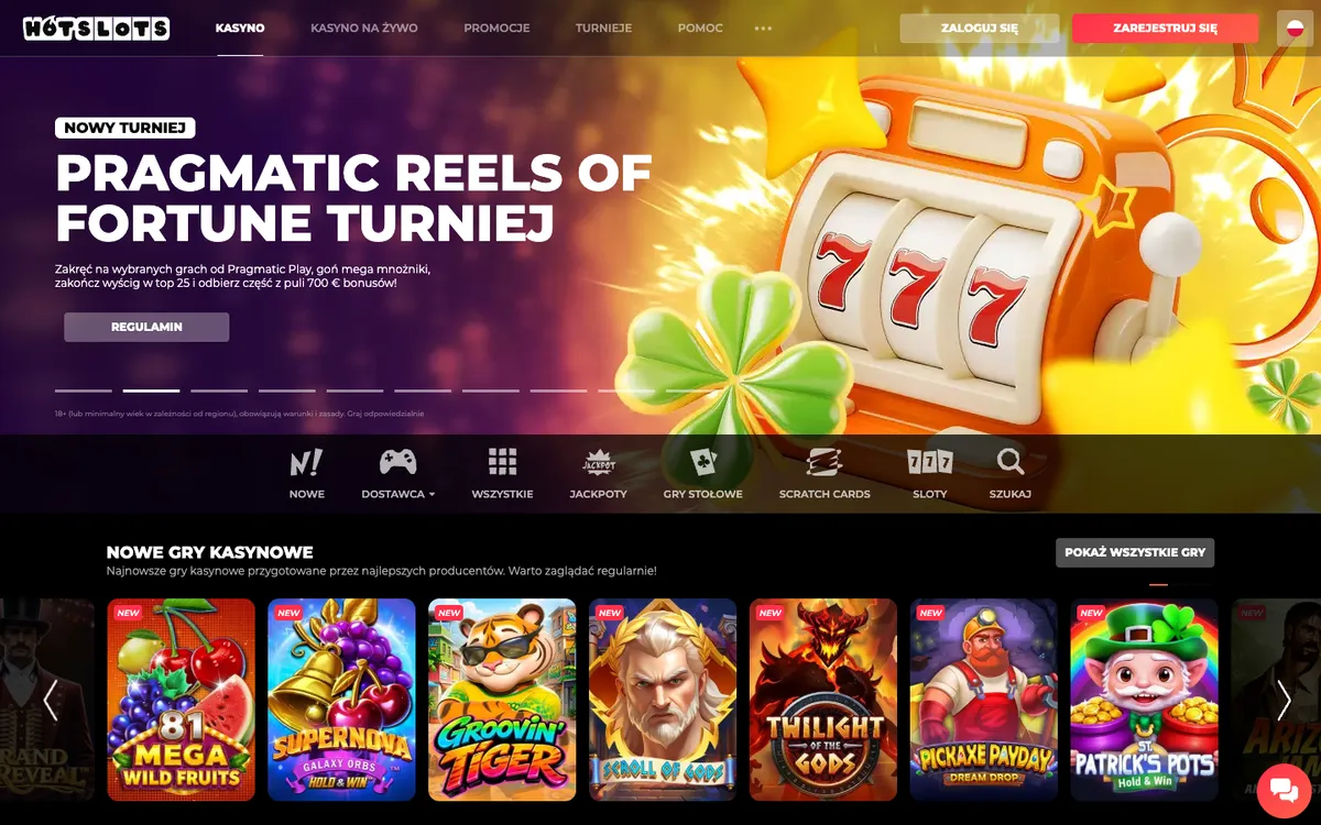 HotSlots Casino — «Главная», снято из страны Польша