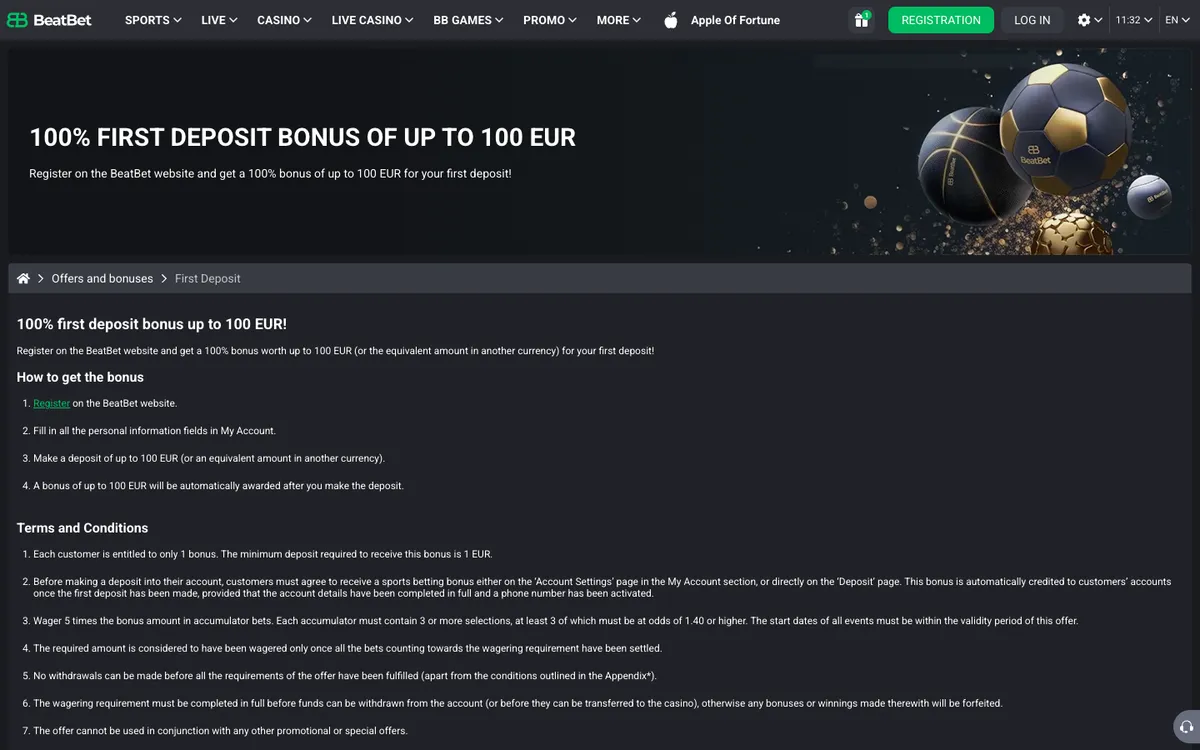 BeatBet Casino — «Регистрация», снято из страны Бельгия