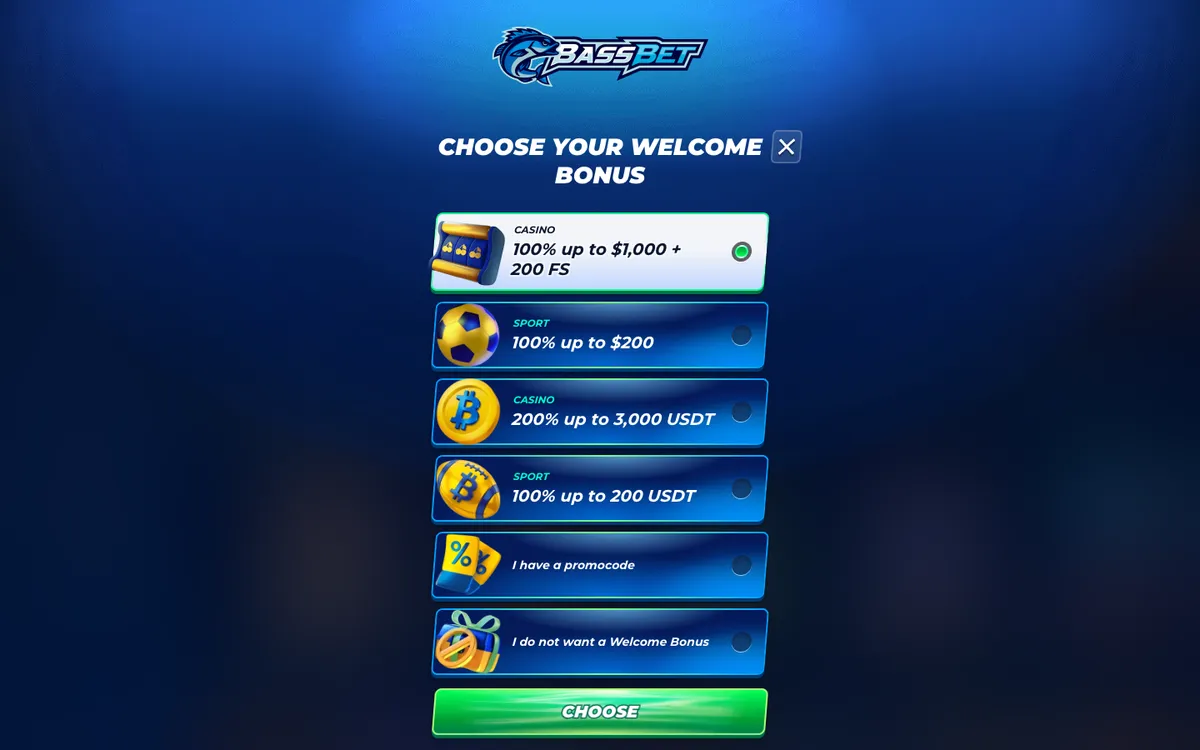 Bassbet Casino — «Регистрация», снято из страны Новая Зеландия