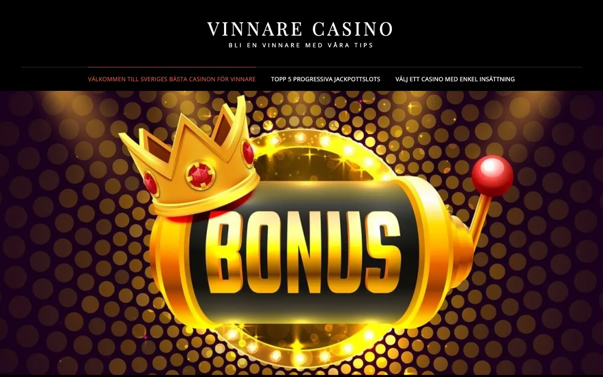 Vinnare Casino — Home page, captured from Canada