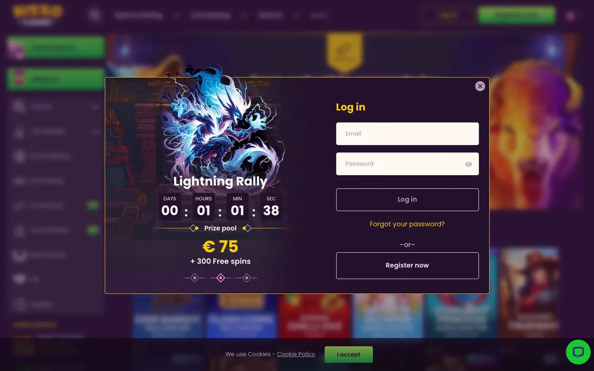 Bizzo Casino — Sign-up, captured from Malaysia