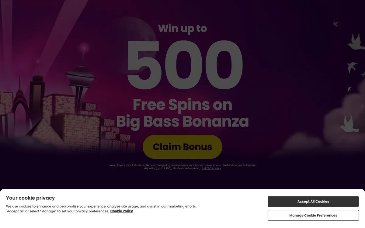 Dove Slots Casino — Home page, captured from United Kingdom