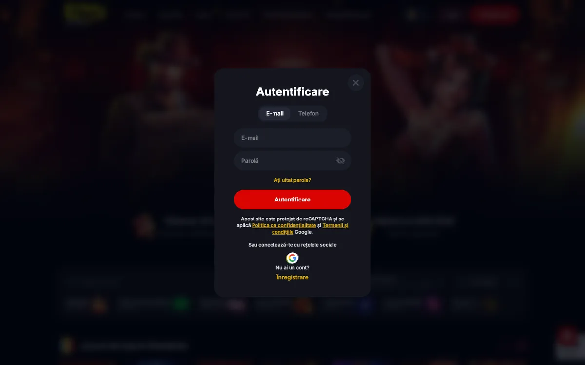 Yep Casino — Sign-up, captured from Romania