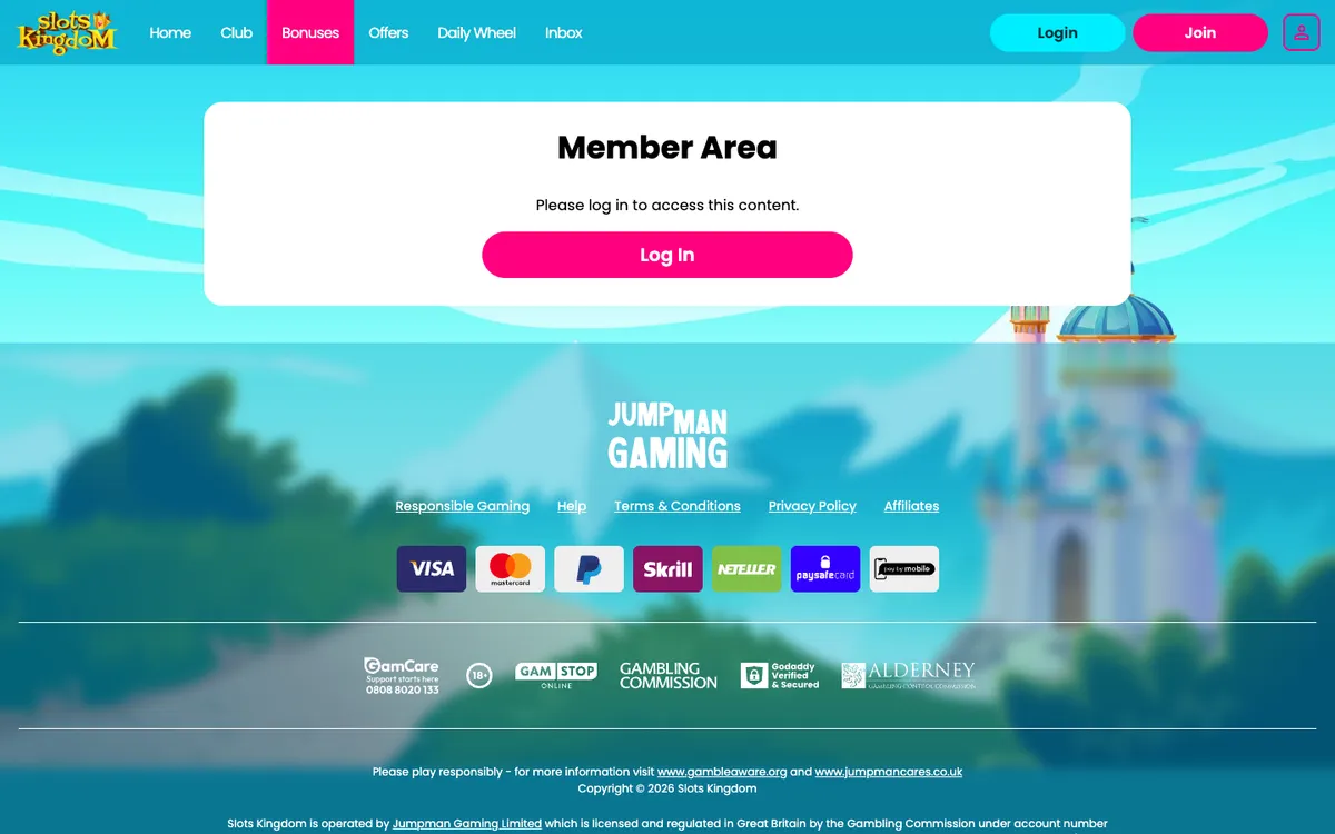 Slots Kingdom Casino — Promotions, captured from United Kingdom