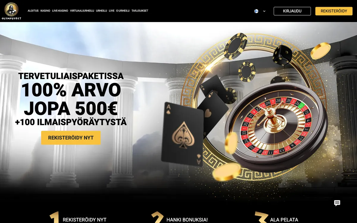Olympusbet Casino — Home page, captured from Finland