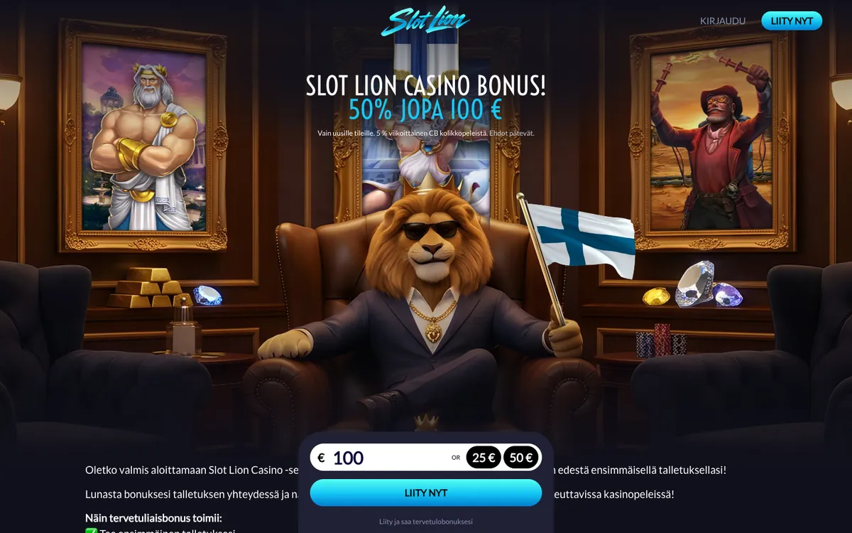 Slot Lion Casino — Promotions, captured from Finland
